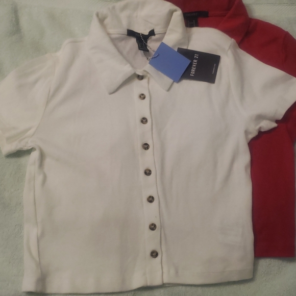 Polo crop tops red and white - Picture 4 of 5